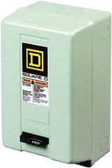 Square D - 3 Pole, 220 Coil VAC at 50 Hz, 240 Coil VAC at 60 Hz, 90 Amp NEMA Contactor - NEMA 1 Enclosure, 50 Hz at 220 VAC and 60 Hz at 240 VAC - Exact Tooling