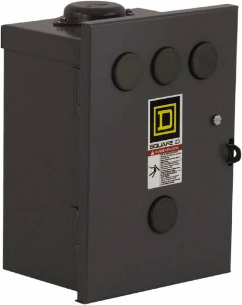 Square D - 3R NEMA Rated, 3 Pole, Electrically Held Lighting Contactor - 100 A (Tungsten), 110 VAC at 50 Hz, 120 VAC at 60 Hz - Exact Tooling