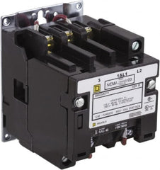 Square D - 2 Pole, 110 Coil VAC at 50 Hz and 120 Coil VAC at 60 Hz, 9 Amp NEMA Contactor - Open Enclosure, 50 Hz at 110 VAC and 60 Hz at 120 VAC - Exact Tooling