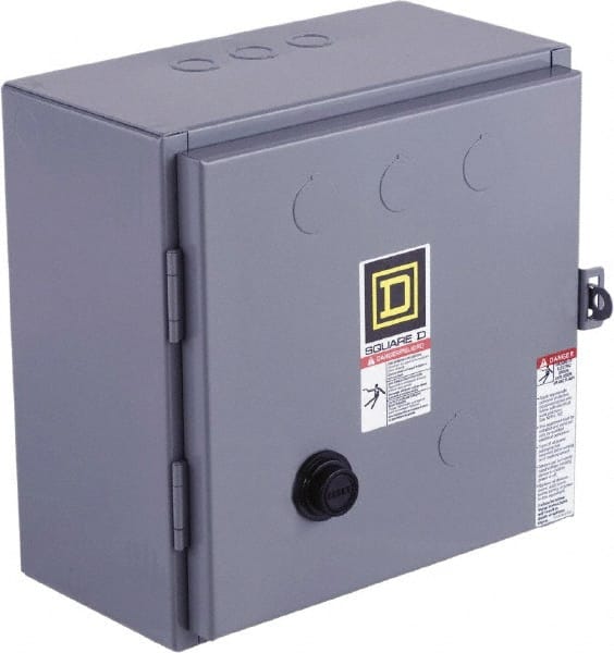 Square D - 208 Coil VAC at 60 Hz, 9 Amp, Reversible Enclosed Enclosure NEMA Motor Starter - 1-1/2 hp at 1 Phase, 1 Enclosure Rating - Exact Tooling