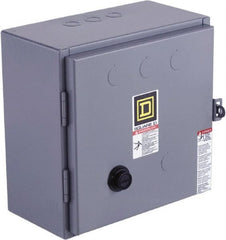 Square D - 110 Coil VAC at 50 Hz, 120 Coil VAC at 60 Hz, 18 Amp, Reversible Enclosed Enclosure NEMA Motor Starter - 3 Phase hp: 3 at 200 VAC, 3 at 230 VAC, 5 at 460 VAC, 5 at 575 VAC, 1 Enclosure Rating - Exact Tooling