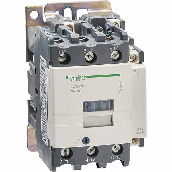 Schneider Electric - 3 Pole, 230 Coil VAC at 50/60 Hz, 50 Amp at 440 VAC and 80 Amp at 440 VAC, Nonreversible IEC Contactor - Exact Tooling
