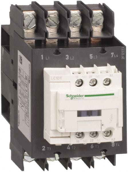 Schneider Electric - 4 Pole, 110 Coil VAC at 50/60 Hz, 60 Amp at 440 VAC, Nonreversible IEC Contactor - Bureau Veritas, CCC, CSA, CSA C22.2 No. 14, DNV, EN/IEC 60947-4-1, EN/IEC 60947-5-1, GL, GOST, LROS, RINA, UL 508, UL Listed - Exact Tooling