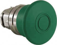 Schneider Electric - 22mm Mount Hole, Extended Mushroom Head, Pushbutton Switch Only - Round, Green Pushbutton, Nonilluminated, Maintained (MA) - Exact Tooling