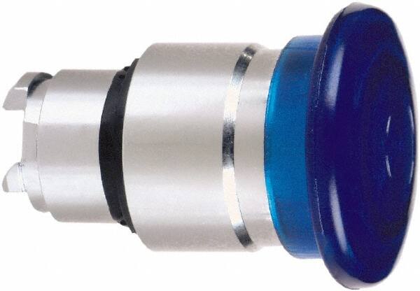 Schneider Electric - 22mm Mount Hole, Extended Mushroom Head, Pushbutton Switch Only - Round, Blue Pushbutton, Nonilluminated, Maintained (MA) - Exact Tooling