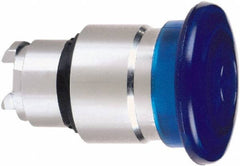 Schneider Electric - 22mm Mount Hole, Extended Mushroom Head, Pushbutton Switch Only - Round, Blue Pushbutton, Nonilluminated, Maintained (MA) - Exact Tooling