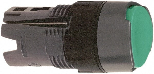 Schneider Electric - 16mm Mount Hole, Flush, Pushbutton Switch Only - Round, Green Pushbutton, Nonilluminated, Momentary (MO), Vibration Resistant - Exact Tooling