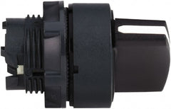 Schneider Electric - 22mm Mount Hole, 2 Position, Handle Operated, Selector Switch Only - Black, Momentary (MO), Nonilluminated, Shock, Vibration and Water Resistant - Exact Tooling