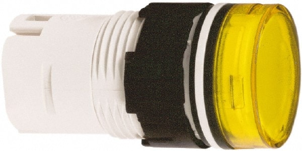 Schneider Electric - Yellow Lens LED Pilot Light - Round Lens, Shock Resistant, Vibration Resistant - Exact Tooling