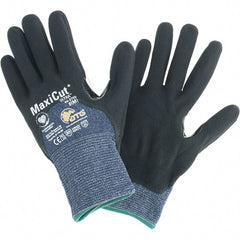 ATG - Size M, ANSI Cut Lvl A3, Cut Resistant Gloves - Palm, Fingers & Knuckles Coated, Blue/Black - Exact Tooling