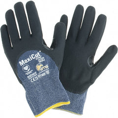 ATG - Size XL, ANSI Cut Lvl A3, Cut Resistant Gloves - Palm, Fingers & Knuckles Coated, Blue/Black - Exact Tooling