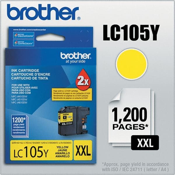 Brother - Yellow Ink Cartridge - Use with Brother MFC-J4310DW, J4410DW, J4510DW, J4610DW, J4710DW, J6520DW, J6720DW, J6920DW - Exact Tooling