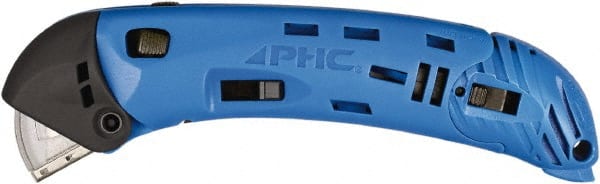 PHC - Springback Safety Cutter - Blue ABS Handle, 1 Blade Included - Exact Tooling