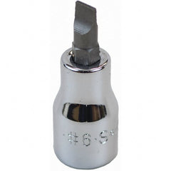 SK - Screwdriver & Drag Link Sockets - 3/8"DR #6 CHRM SLOTTED SCRDRVR SCKT BIT - Exact Tooling