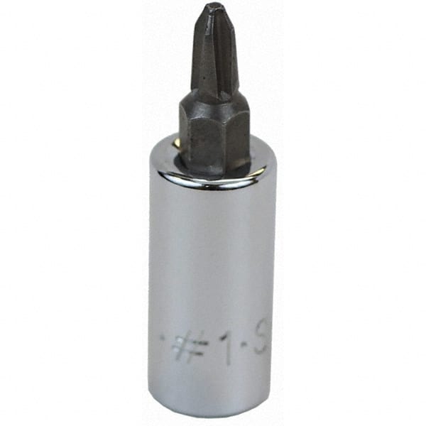 SK - Screwdriver & Drag Link Sockets - 3/8"DR #1 CHRM PHILLIPS SCRDRVR SCKT BIT - Exact Tooling