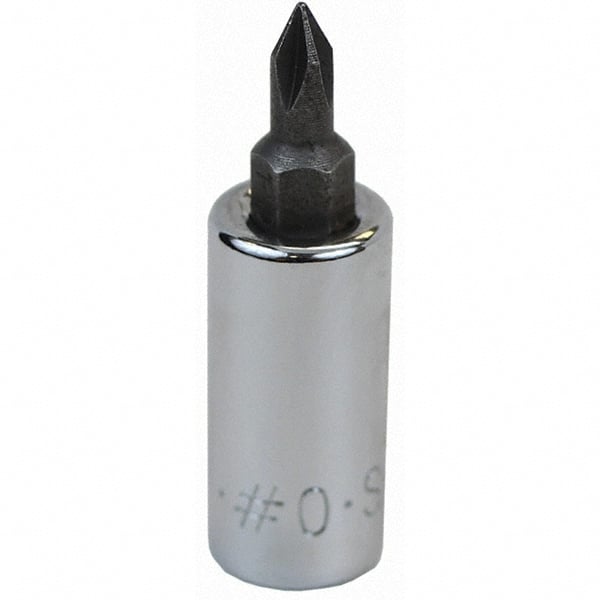 SK - Screwdriver & Drag Link Sockets - 3/8"DR #0 CHRM PHILLIPS SCRDRVR SCKT BIT - Exact Tooling