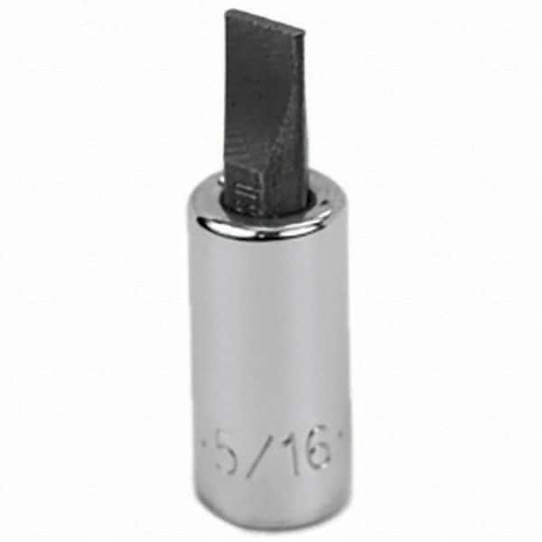 SK - Screwdriver & Drag Link Sockets - 3/8"DR 5/16" CHRM SLOTTED SCRDRVR SCKT BIT - Exact Tooling