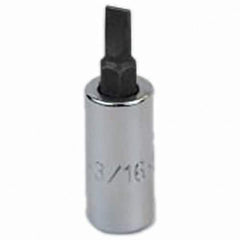 SK - Screwdriver & Drag Link Sockets - 3/8"DR 3/16" CHRM SLOTTED SCRDRVR SCKT BIT - Exact Tooling