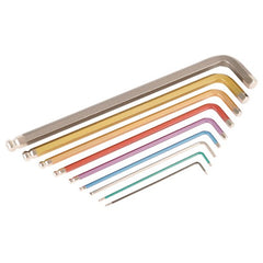 8MM BALL END LONG HEX KEY GOLD CHROME V-MOLY HARDENED - Exact Tooling