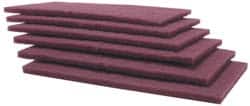 Norton - Very Fine Grade, Aluminum Oxide Hand Pad - Maroon, 6" Wide x 9" Long, Nonwoven - Exact Tooling