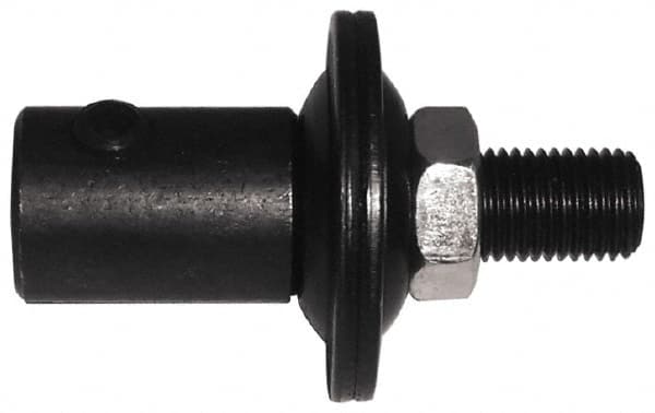Value Collection - 2" Long x 1-1/4" Diam x 1/2-20 Thread Size Motor Arbor - 1/2" Max Wheel Width, Compatible with 1/4" Shaft Diam, 3/8" Hole Size - Exact Tooling
