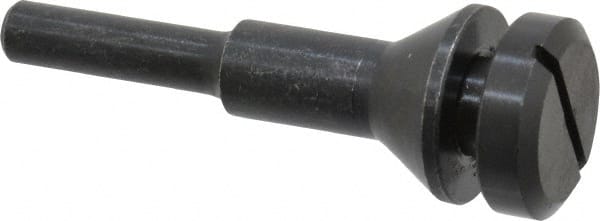 Value Collection - 3/8" Hole, Screw Lock Wheel Mandrel - 2" OAL, 1/2" Max Wheel Width, 1/4" Shank Diam - Exact Tooling