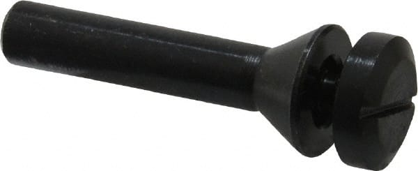 Value Collection - 1/4" Hole, Screw Lock Wheel Mandrel - 2" OAL, 1/2" Max Wheel Width, 3/8" Shank Diam - Exact Tooling