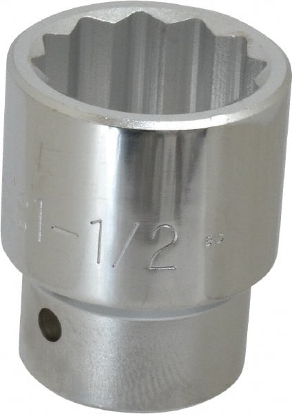 Proto - 1-1/2", 1" Drive, Standard Hand Socket - 12 Points, 2-3/4" OAL - Exact Tooling