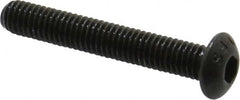 Value Collection - #10-32 UNF Hex Socket Drive, Button Screw - Alloy Steel, Black Oxide Finish, Fully Threaded, 1-1/4" Length Under Head - Exact Tooling