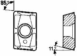 Kennametal - LNE43402 Grade KC725M Carbide Milling Insert - TiN/TiCN/TiN Finish, 1/4" Thick - Exact Tooling