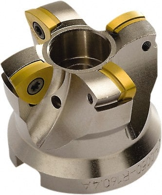 Seco - 9 Inserts, 4" Cutter Diam, 0.083" Max Depth of Cut, Indexable High-Feed Face Mill - 1-1/2" Arbor Hole Diam, 218.19-160.. Inserts - Exact Tooling