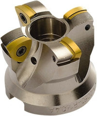 Seco - 9 Inserts, 4" Cutter Diam, 0.083" Max Depth of Cut, Indexable High-Feed Face Mill - 1-1/2" Arbor Hole Diam, 218.19-160.. Inserts - Exact Tooling
