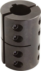 Climax Metal Products - 1" Inside x 2" Outside Diam, Two Piece Rigid Coupling with Keyway - 3" Long x 1/4" Keyway Width x 1/8" Keyway Depth - Exact Tooling