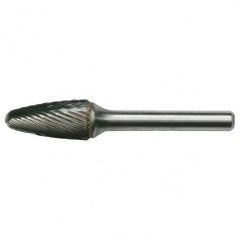 SF-15 Standard Cut Solid Carbide Bur-Round Nose Tree Shape - Exact Tooling