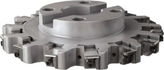 Seco - Shell Mount Connection, 0.6299" Cutting Width, 2.3228" Depth of Cut, 250mm Cutter Diam, 2.3622" Hole Diam, 14 Tooth Indexable Slotting Cutter - R335.25 Toolholder, LNHQ 1707, XNHQ 1707 Insert, Right Hand Cutting Direction - Exact Tooling