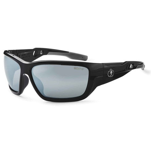 Baldr Silver Mirror Lens Black Safety Glasses - Exact Tooling