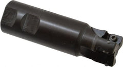 Seco - 1-1/4" Cut Diam, 0.59" Max Depth of Cut, 1-1/4" Shank Diam, 4.33" OAL, Indexable Square Shoulder End Mill - AP.. 1604 Inserts, Weldon Shank, 90° Lead Angle - Exact Tooling