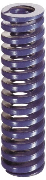 Dayton Lamina - 1-1/2" Hole Diam, 3/4" Rod Diam, 7" Free Length, Blue Die Spring - 23.7 Lb Max Deflection, 2.63" Max Deflection, Medium Duty, Chromium Vanadium Steel - Exact Tooling