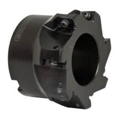 Seco - 7 Inserts, 3" Cut Diam, 1" Arbor Diam, 0.59" Max Depth of Cut, Indexable Square-Shoulder Face Mill - 0/90° Lead Angle, 1.97" High, AP.. 1604 Insert Compatibility - Exact Tooling