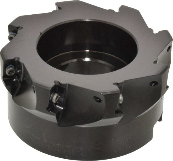 Seco - 8 Inserts, 4" Cut Diam, 1-1/2" Arbor Diam, 0.59" Max Depth of Cut, Indexable Square-Shoulder Face Mill - 0/90° Lead Angle, 1.97" High, AP.. 1604 Insert Compatibility - Exact Tooling