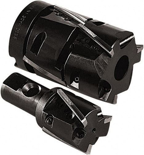 Seco - 32mm Cut Diam, 40mm Max Depth of Cut, 25mm Shank Diam, Indexable Square Shoulder End Mill - Weldon Shank, 90° Lead Angle, Through Coolant - Exact Tooling