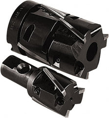 Seco - 6 Inserts, 3" Cut Diam, 1" Arbor Diam, 3-1/2" Max Depth of Cut, Indexable Square-Shoulder Face Mill - 0/90° Lead Angle, 4.76" High, R235.15-080 Insert Compatibility, Series R220.47 - Exact Tooling