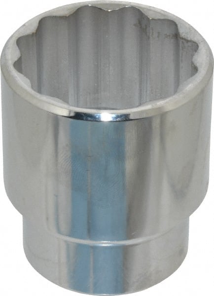 Proto - 1-1/2", 1/2" Drive, Standard Hand Socket - 12 Points, 2-1/4" OAL, Chrome Finish - Exact Tooling