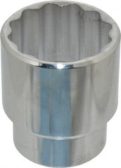 Proto - 1-1/2", 1/2" Drive, Standard Hand Socket - 12 Points, 2-1/4" OAL, Chrome Finish - Exact Tooling