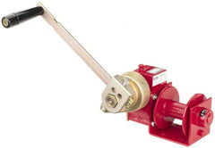 THERN - 1000/500 Lbs. Load Limit Worm Gear Hand Winch - 7-1/2 Inches Long x 15.59 Inches High x 11.81 Inches Deep, 1,000 Lbs. Line Pull Capacity, 26 Lbs. Force to Lift 1,000 Pounds - Exact Tooling