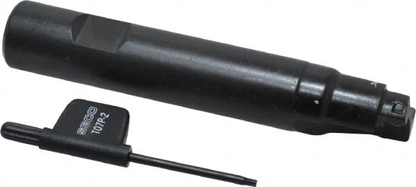 Seco - 3/4" Cut Diam, 0.2" Max Depth of Cut, 3/4" Shank Diam, 4.33" OAL, Indexable Square Shoulder End Mill - SPMX 0602 Inserts, Weldon Shank, 90° Lead Angle - Exact Tooling