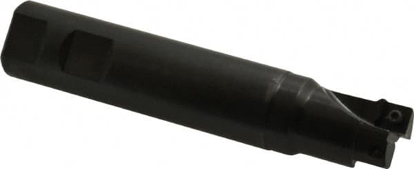 Seco - 1" Cut Diam, 0.31" Max Depth of Cut, 1" Shank Diam, 5.12" OAL, Indexable Square Shoulder End Mill - SPMX 0903 Inserts, Weldon Shank, 90° Lead Angle - Exact Tooling