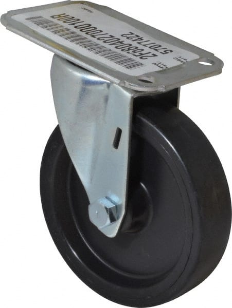 E.R. Wagner - 4" Diam x 1" Wide x 4-13/16" OAH Top Plate Mount Swivel Caster - Polyolefin, 140 Lb Capacity, Plain Bearing, 2-3/4 x 3-3/4" Plate - Exact Tooling
