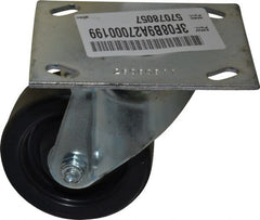 E.R. Wagner - 3-1/2" Diam x 1-1/4" Wide x 4-5/8" OAH Top Plate Mount Swivel Caster - Polypropylene, 250 Lb Capacity, Ball Bearing, 3-3/4 x 4-5/8" Plate - Exact Tooling