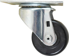 E.R. Wagner - 3" Diam x 1-1/2" Wide x 4-3/8" OAH Top Plate Mount Swivel Caster - Phenolic, 350 Lb Capacity, Roller Bearing, 3-3/4 x 4-5/8" Plate - Exact Tooling
